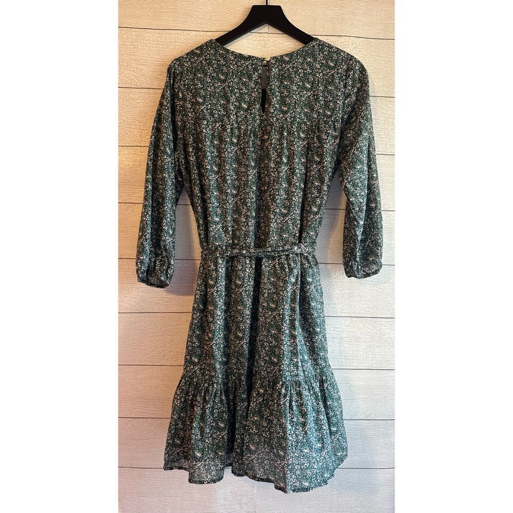 Trovata Birds Of Paradis Nia Short Tiered Dress Moss Ditsy Floral Green Medium - Picture 9 of 11